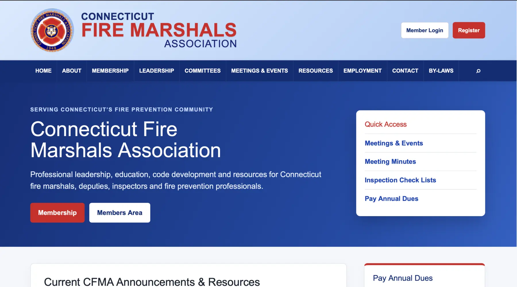 Connecticut Fire Marshals Association website