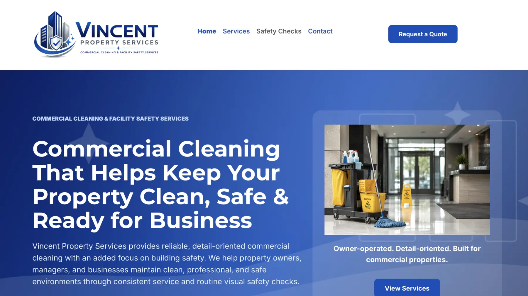 Vincent Property Services website